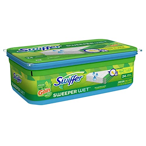 Swiffer Sweeper Wet Mopping Cloths, Multi-Surface Floor Cleaner with Gain Original Scent, 24 Count (Pack of 3) - size: 24 Count (Pack of 3)