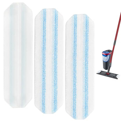 Mop Replacement Pads Compatible with O-Cedar H2prO Flat Mop System, 3 Pack Microfiber Mop Heads Replacements for Ocedar Flat Mop, Washable and Reusable Mop Pad Refills, Safe on Hard Floors - size: Flat mop pad-3pack