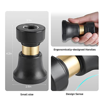 Hose Nozzle, Lichamp Heavy Duty Brass Fireman Style High Power Leak Proof Adjustable Garden Water Sprayer, Suitable for Car Wash, Patio Cleaning, Watering Lawn and Garden, Shower Pets (Black)