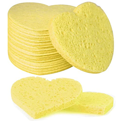 50-Count Facial Sponges Compressed, 100% Natural Cellulose Face Sponge Professional Cosmetic Spa Sponges for Face Cleansing, Exfoliating Mask, Makeup Removal for Travel and Home, Yellow - color: 50- Pack Yellow