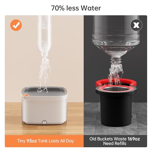 Spin Mop and Bucket Set with Self Separation Dirty and Clean Water System, Self Wringing 360° Rotating Square Mop Head for Home Floors Cleaning (1.0 Mop and Bucket Set (2 Pads)) - size: 1.0 Mop and Bucket Set (2 pads)
