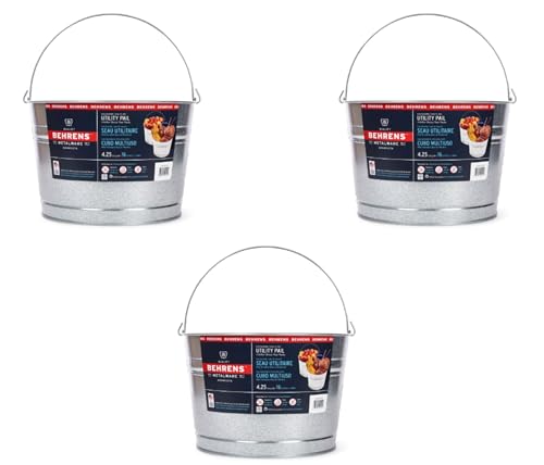 Behrens 4.25 Gallon Galvanized Steel Pail (3 Pails) - style: 3 Pails