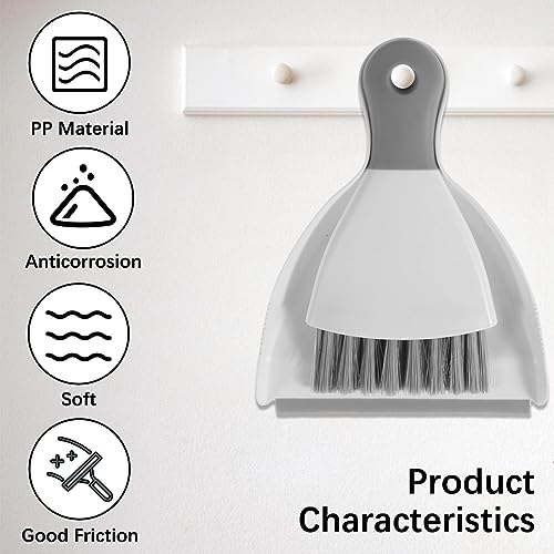 Mini Dustpan and Brush Set Portable Table Top Cleaning Brush and Dustpan Set Dining Table Crumb Sweeper with Soft Bristles Multipurpose Desktop Keyboard Cleaning Tools for Home Office