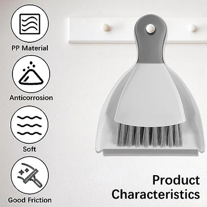 Mini Dustpan and Brush Set Portable Table Top Cleaning Brush and Dustpan Set Dining Table Crumb Sweeper with Soft Bristles Multipurpose Desktop Keyboard Cleaning Tools for Home Office
