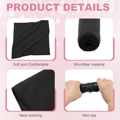 uxcell 10 Pcs Microfiber Cleaning Cloth, Kitchen Towels Reusable Microfiber Towels Highly Absorbent for Household Cleaning Supplies, Kitchen, Bathroom, Black(Square), 11.8" X11.8 - color: Black