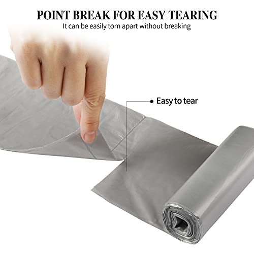5 Rolls Small Trash Bags - 200 Counts Durable 4 Gallon Small Garbage Bags for home office kitchen Bathroom Bedroom Trash Can liners（Silver） - color: 200 Count Silver