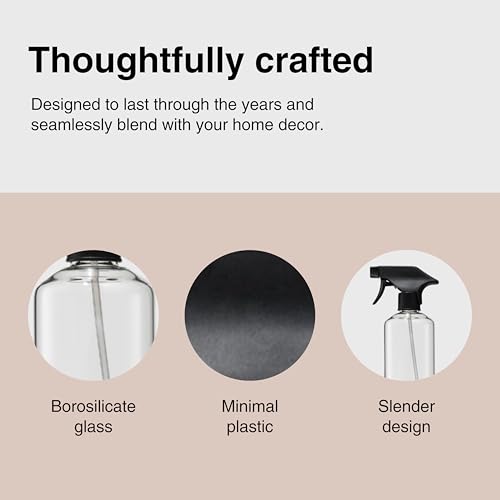 Public Goods Empty Glass Spray Bottle for Glass Cleaner | Refillable Spray Bottle for Cleaning | Made with Clear Borosilicate Glass for Windows, Mirrors | BPA Free | 24 Oz - style: Empty Glass Bottle