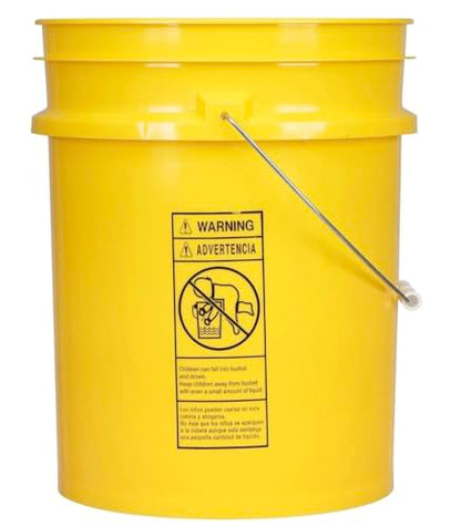 House Naturals 5 Gallon Premium HPDE Plastic Bucket - Made in USA Food Grade Storage Container, BPA Free All Purpose Pail (4, Yellow) - color: Yellow