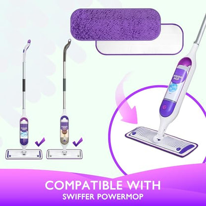 Reusable Power Mop Refill Pads for Swiffer Power Mop Starter Kit - Swifter Powermop Pads Refills - Multi-Surface & Wood Mopping Pad Refil for Floor Cleaning - Washable Microfiber Pad, 4 Pack - color: 4 Pack