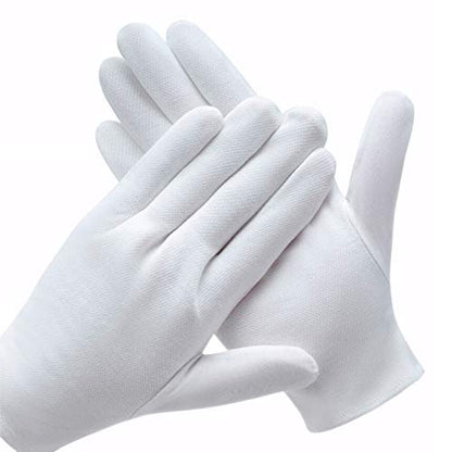 6 Pairs White Cotton Gloves for Dry Hands Eczema SPA Moisturizing - Work Glove Liners for Serving Costume Inspection - color: 6 Pairs