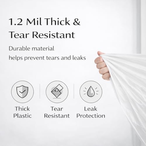 21 Gallon Drawstring Trash Bags, 100 Count Extra Strong Drawstring Kitchen Garbage Bags, Fit for 80 Liter / 21.1 Gal, Tear-Resistant Unscented Household Liners 1.2 Mil Large Trash Bags