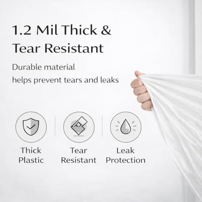 21 Gallon Drawstring Trash Bags, 100 Count Extra Strong Drawstring Kitchen Garbage Bags, Fit for 80 Liter / 21.1 Gal, Tear-Resistant Unscented Household Liners 1.2 Mil Large Trash Bags