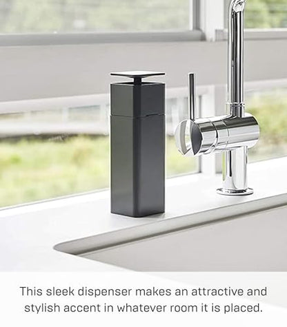 Yamazaki Home One Handed Dispenser, Plastic, 8.5 Fluid oz. | 250 milliliters, No Assembly Req. - color: Black