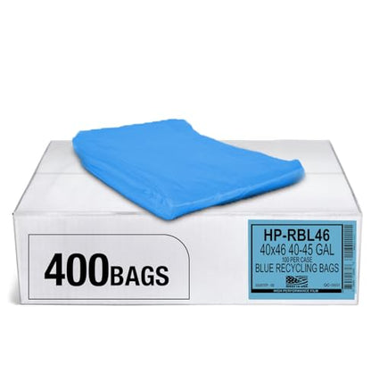 Aluf Plastics HP Blue Low Density Super Hexene Star Seal Gang Folded Bag, 45 Gallon Capacity, 40" x 46" (Pack of 400) - style: 45 Gal, 1.2 Mil Equiv, 400 Count