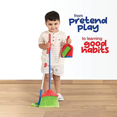 Play22 Kids Cleaning Set 4 Piece - Toy Cleaning Set Includes Broom, Mop, Brush, Dust Pan - Toy Kitchen Toddler Set is A Great Toy Gift for Boys & Girls (Pack of 2) - size: child-size (Pack of 2)