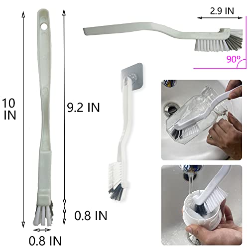 Cleaning Brushes Dish Brush Kitchen Washing Brush Set Shoe Brush Scrub Brush Home Household Cleaner Kit Floor Stiff Bristles with Adhesive Hooks Pot Pan Edge Corners Tile Lines Brush (Light Brown)