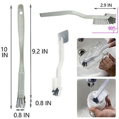 Cleaning Brushes Dish Brush Kitchen Washing Brush Set Shoe Brush Scrub Brush Home Household Cleaner Kit Floor Stiff Bristles with Adhesive Hooks Pot Pan Edge Corners Tile Lines Brush (Light Brown)