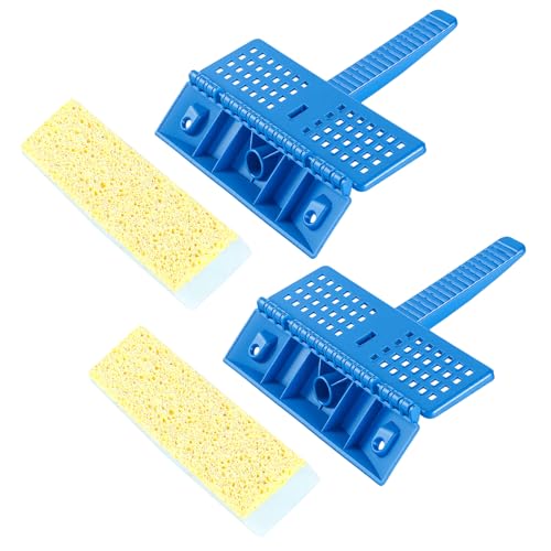 Sponge Mop Refill Head with Squeezer Attachment, Foam & Natural Cellulose Layer Replacement Head, 9” Head, Fits 0.866" Mop Handle, 2 Pack