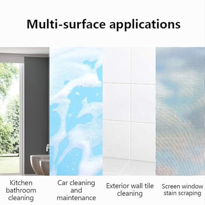 75'' Spray Squeegee for Window Cleaning with 4-Section Extension Pole, 4 in 1 Window Vacuum Squeegee Cordless Shower Squeeze for Glass Door and Tile with Sewage Collector and 5 Pads