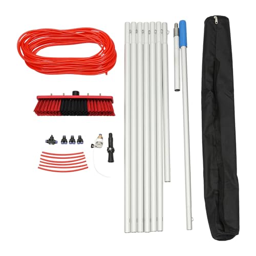 DYRABREST Water Fed Pole Kit Window Cleaning Brush Outdoor Window Glass Solar Panel Cleaning Extendable Telescopic Pole Water Fed Brush Spray Washer (US Stock)