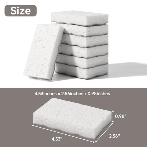 JOYMOOP Textured Clean Sponges, Dual-Sided Non-Scratch Soft Scrub Dish Sponge, Safe for Non-Stick Cookware, Kitchen and Household Cleaning, 12 Pack [Grey & White] - color: Gray & White [12 Pcs]