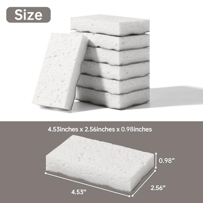 JOYMOOP Textured Clean Sponges, Dual-Sided Non-Scratch Soft Scrub Dish Sponge, Safe for Non-Stick Cookware, Kitchen and Household Cleaning, 12 Pack [Grey & White] - color: Gray & White [12 Pcs]