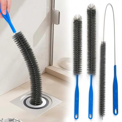 Drain Brush and Drain Snake Cleaner Tools Set, Flexible Drain Hair Remover Tool with Long Pipe Drain Cleaning Brush Drain Clog Remover for Home Sink Overflow