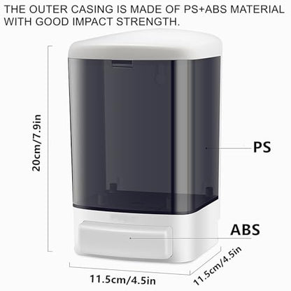 Soap Dispenser Wall Mount 1000ml (33.8oz)–Commercial Heavy-Duty Plastic Liquid Dispenser for Soap,Shampoo,Hand Sanitizer–Manual Pump for Bathroom, Kitchen,Restaurant,Hotel (4 pack-1000ml) - size: 4 pack-1000ml
