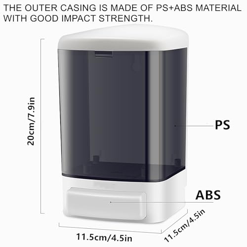 8-Pack Soap Dispenser Wall Mount 1000ml (33.8oz)–Commercial Heavy-Duty Plastic Liquid Dispenser for Soap,Shampoo,Hand Sanitizer–Manual Pump for Bathroom, Kitchen,Restaurant,Hotel (8 x 1000ml) - size: 8 x 1000ml