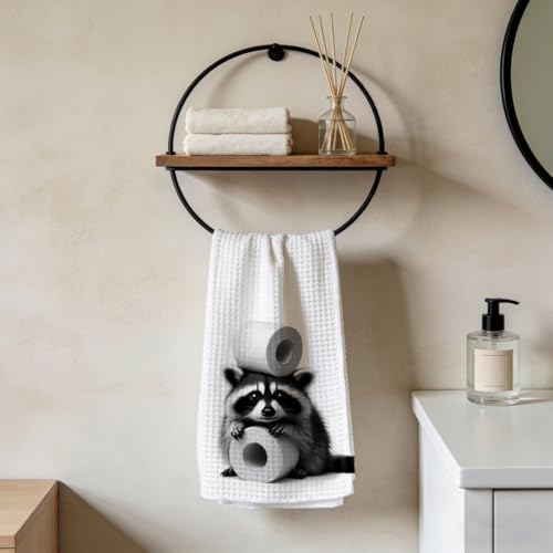 Funny Raccoon Hand Towels,Reusable Microfiber Bathroom Kitchen Towels, Modern Home Decor Gift for Raccoon Lovers, Humorous Gift for Friend Mom 5 - color: Lm 2448