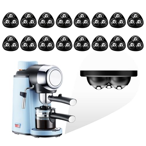 Self Adhesive Appliance Sliders 16 Pack Kitchen & Furniture Rollers | Move Small Appliances Easily 360° Glide No Tools Peel Stick 12lbs Per Wheel - color: Black, size: 16pcs