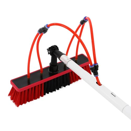 30ft Water Fed Pole Kit Solar Panel Cleaning Brush, Adjustable Window Cleaning Poles with 14in Water Fed Cleaning Brush, Solar Panel Cleaning Pole Outdoor Window Washing Equipment (30Ft, 14in Brush) - size: 30Ft, 14in Brush