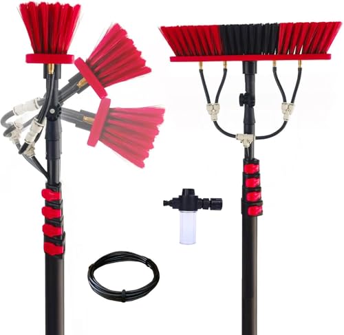 Ultra-Long Window Cleaning PoleAluminum Alloy Retractable Rod, Adjustable Water Fed Pole Cleaning Kit, Outdoor Window Cleaner Solar Panel Cleaning and Washing Tool, W/Water Fed Telescopic Br - color: 3.6m