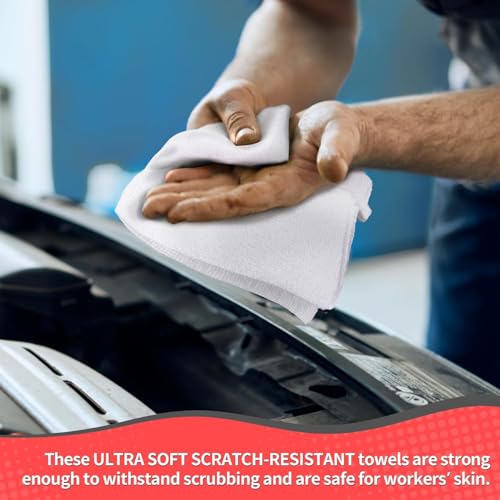 White Microfiber Cleaning Cloth, 150 Pack Shop Towels All-Purpose Cleaning Rags, Bulk Lint-Free Washcloth Reusable Microfiber Towels for Cars Mechanic Garage & Housekeeping 11.5"*11.5" - color: White, style: 150 Pack