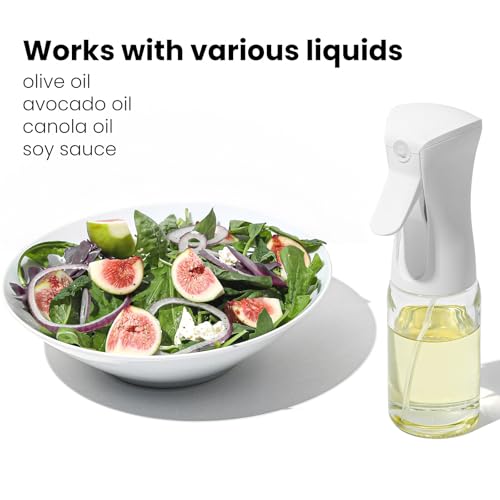 Mistifi Glass Oil Sprayer/Mister, 5.1 fl oz (150ml) Spray Bottle | Even Fan Spray, 1g Control, Anti-Drip, Refillable, for Air Fryer, Salad, BBQ, Oil, Olive Oil & Vinegar - color: White