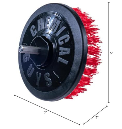 Chemical Guys ACC508 Heavy Duty Spinner Multi-Surface Drill Brush Attachment (Fits Any Standard Drill - Power Scrubber Removes Heavy Stains, Dirt & Grime from Grout, Tubs & Showers), Red - style: Heavy Duty