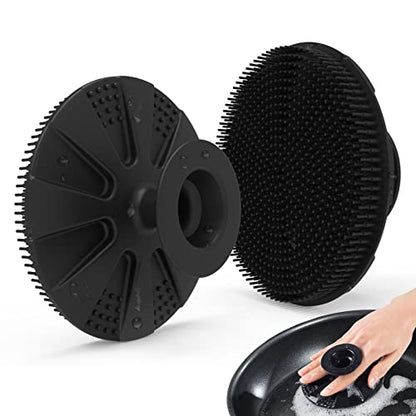 Silicone Sponge, BEAUTAIL Non-Scratch Scrub Sponges for Washing Dishes, Kitchen Fruit Vegetable Cleaning Brush, Long Lasting and Reusable Dishwashing Scrubber, Suction Up Hang Designed, 1 Pack, Black - color: 1pcs Black