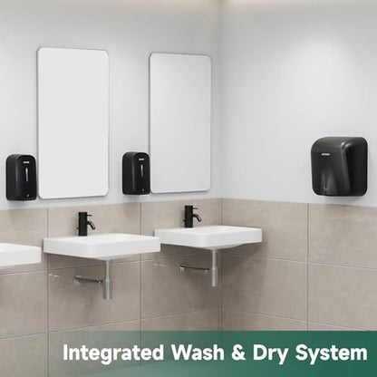 anydry Commercial Automatic Soap Dispenser Large 34oz/1000ml Capacity Wall-Mounted Touchless Liquid Dispenser for High-Traffic Restrooms, Offices, Hospitals Model AD1220S Black - color: Black