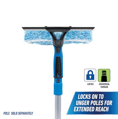 Unger Professional Connect & Clean 2-in-1 Squeegee & Scrubber, 10” Window Cleaning Tool, Commercial and Residential Use, Washer Cleaner Supplies to Remove Excess Water and Dry (Pack of 10) - size: 10-inch (Pack of 10), style: 10" 2-in-1 Window Cleaner II