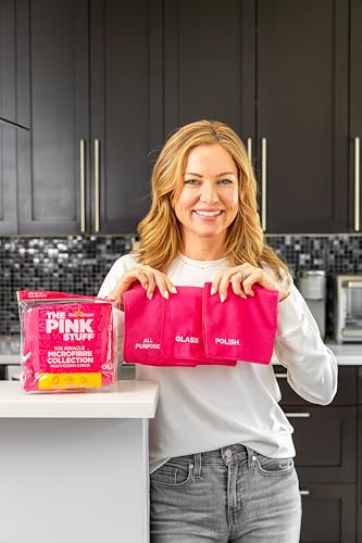 Stardrops The Pink Stuff Miracle Microfibre Cloth Collection – All-Purpose, Glass, and Polish Cleaning Cloths for a Streak-Free Shine (9-Pack) - size: 9 Count