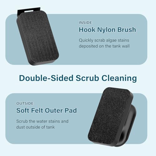 hygger Aquarium Magnetic Glass Clean Tool, Algae Scraper for 0.2 Inch Thick Fish Tank Floating Scrubber Brush with Two Detachable Blades - size: S