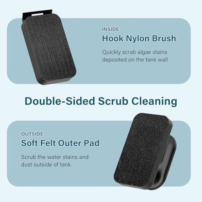 hygger Aquarium Magnetic Glass Clean Tool, Algae Scraper for 0.2 Inch Thick Fish Tank Floating Scrubber Brush with Two Detachable Blades - size: S
