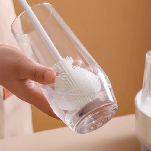 2Pcs Flexible Silicone Soft Bottle Brush with Long Handle Deep Bottle Cleaning for Narrow Neck Bottles Water Bottles Flasks