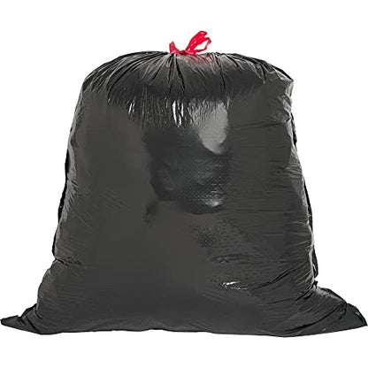 Genuine Joe GJO01230 Expandable Drawstring Trash Can Liner, 30 Gallon Capacity, 32" Width x 30" Height x 1.05 mil Thickness, Black (Box of 42)