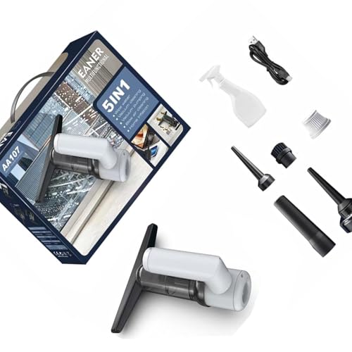 Handheld Window Vacuum Strong Suction Rechargeable Machine Suitable for Home and Office Glass Window Vacuum - color: White