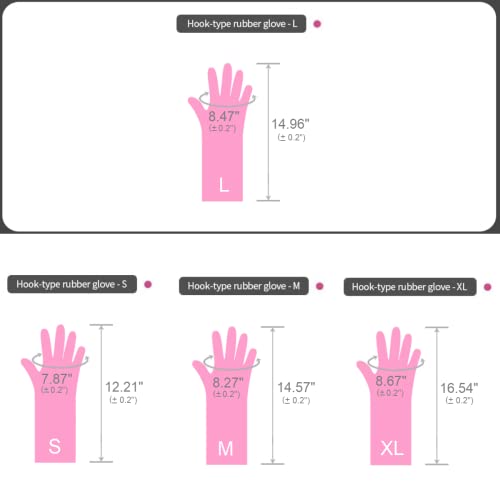 Myungjin Reusable Waterproof Household Dishwashing Non-Slip Cleaning Rubber Gloves with Hang-Dry Hook (1 Pair/Large) - size: 1 Pair / Large