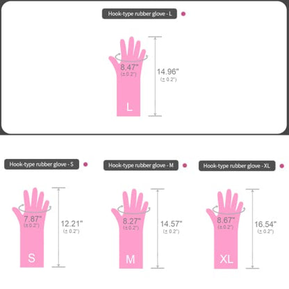 Myungjin Reusable Waterproof Household Dishwashing Non-Slip Cleaning Rubber Gloves with Hang-Dry Hook (1 Pair/Large) - size: 1 Pair / Large