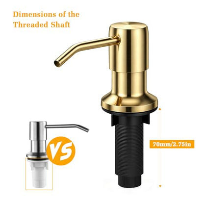 Soap Dispenser for Kitchen Sink, Built in Sink Soap Dispenser Lotion Dispenser with 17 OZ Bottle, Refill from The Top Bar Sink Soap Dispenser, Gold - color: Golden 01, size: Comes with 17 OZ Bottle