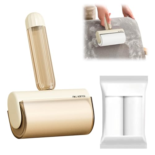 Upgrade Large Lint Roller with Refills for Pet Hair Removal Extra Sticky Surface Lint Roller with Cover for Clothes Couch Furniture (Beige, Width:10cm) - color: Beige, size: Width:10cm