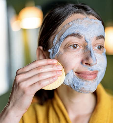 50-Count Compressed Facial Sponges for Daily Cleansing and Gentle Exfoliating, 100% Natural Cellulose Spa Sponge Perfect for Removing Dead Skin, Dirt and Makeup - color: Yellow